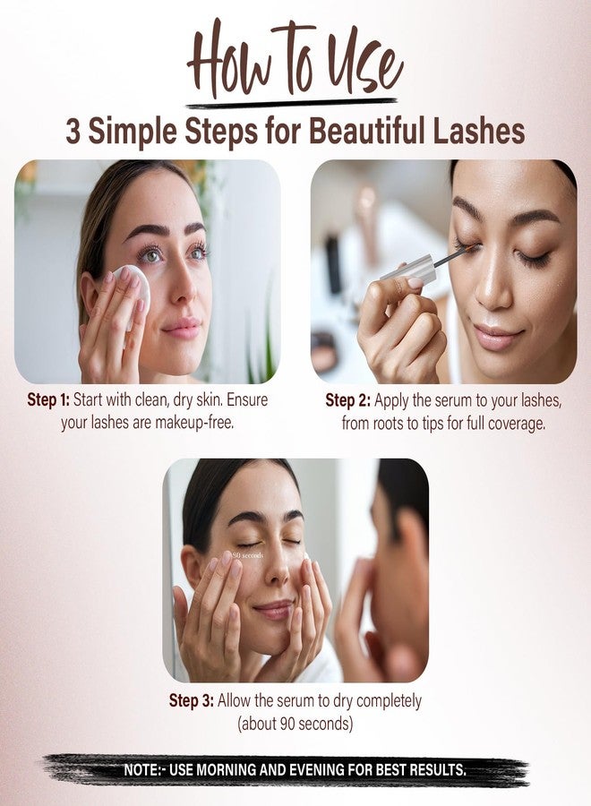 Herbishh Eyelash Enhancing Nourishing Serum for Longer, Thicker Lashes, Safe for Lash Extensions, Fragrance-Free Lash Serum, Sulfate-Free, Travel-Friendly, 0.135 fl. oz - Image 5